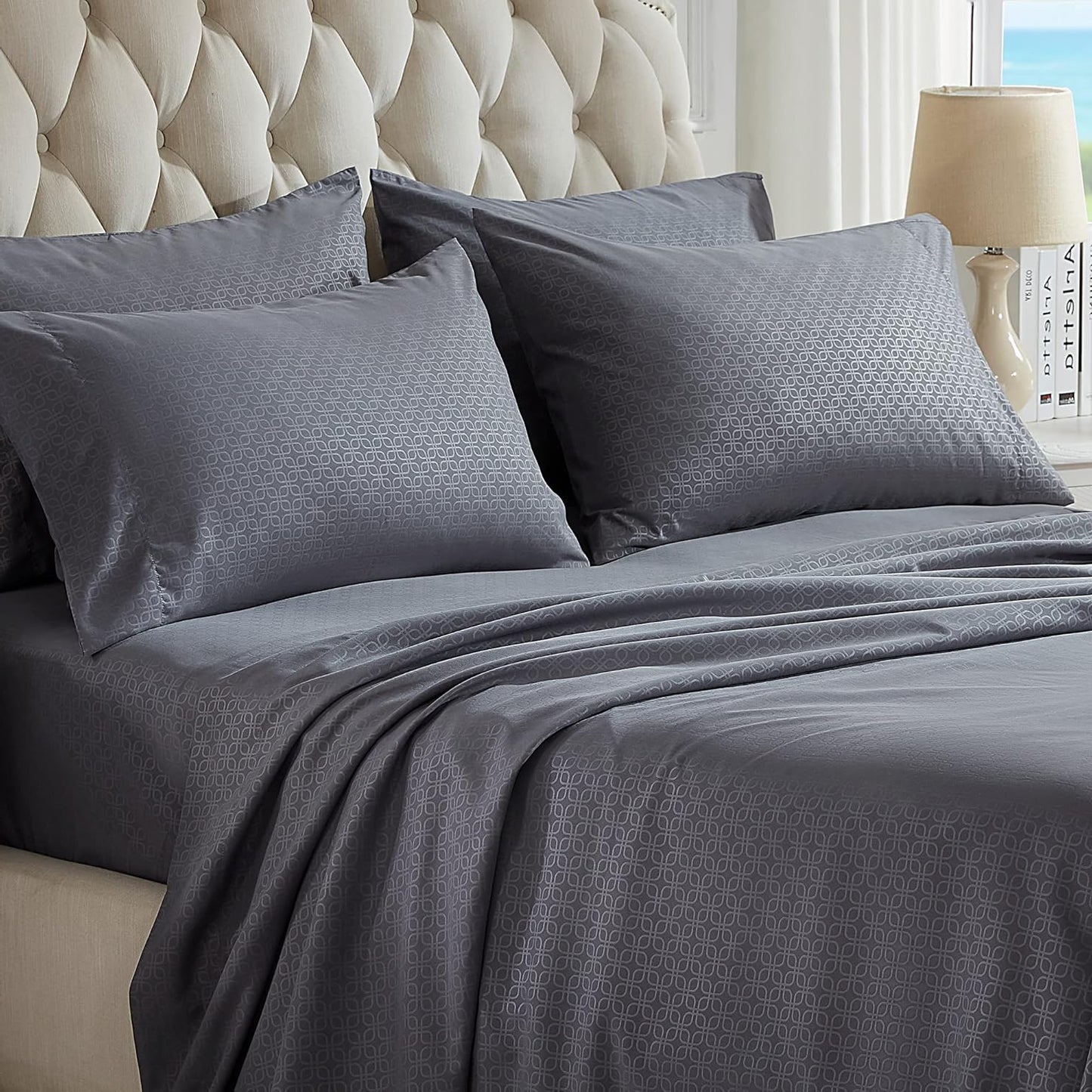 Luxury Hotel Embossed Sheets Set with Pillowcase