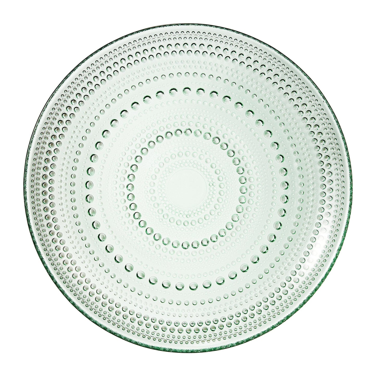 Glass Hobnail Dinner or Charger Plates | Set of 4 | Green