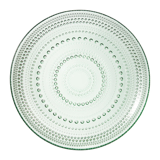 Glass Hobnail Dinner or Charger Plates | Set of 4 | Green