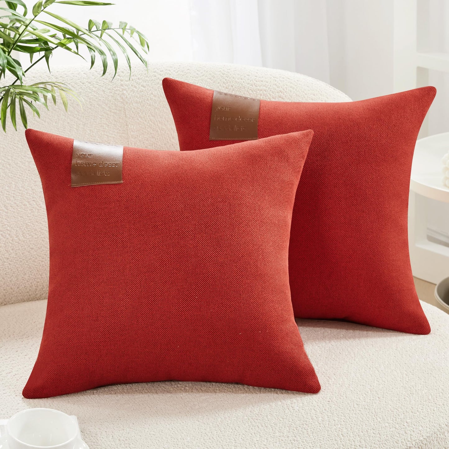 Saddle Brown Lumbar Pillow Covers, 2PCS