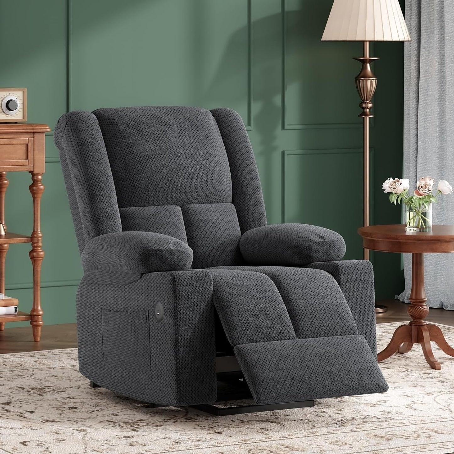 Power Lift Recliner Chair With Massage And Heat USB Ports