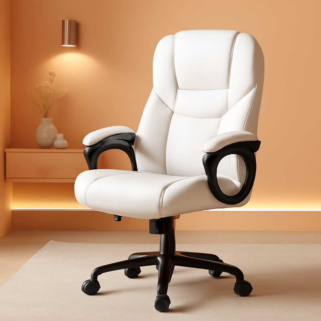 High Back Executive Chair White Ergonomic Office Chair