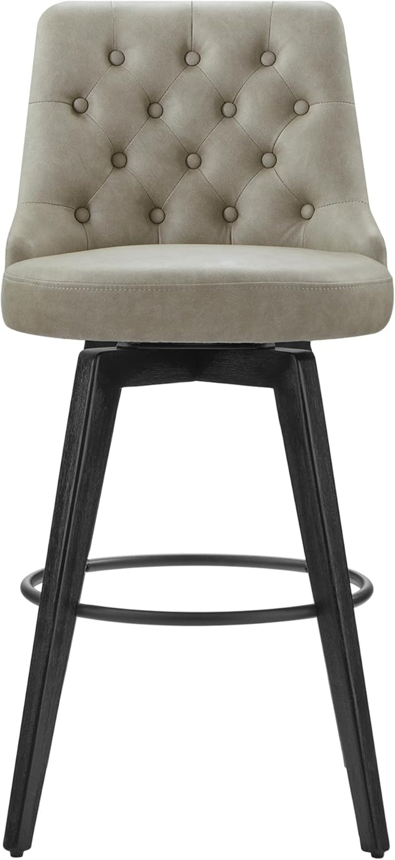 Bar Stool 30 Inch Stone Grey Upholstered 360 Degree Swivel