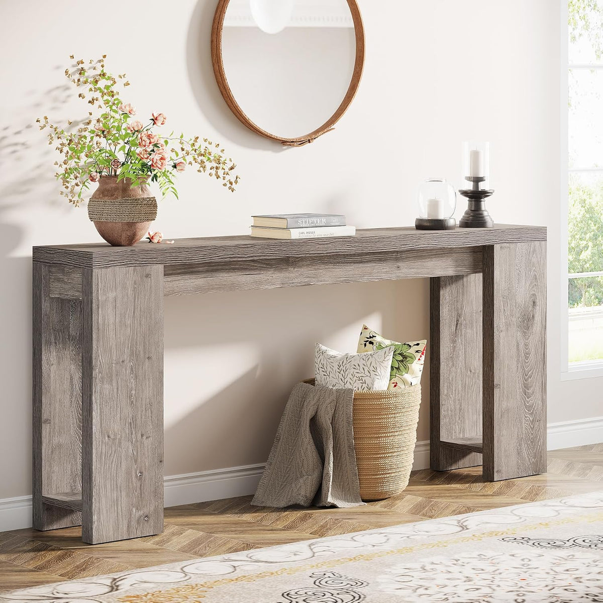 70.9" Extra Long Farmhouse Console Table