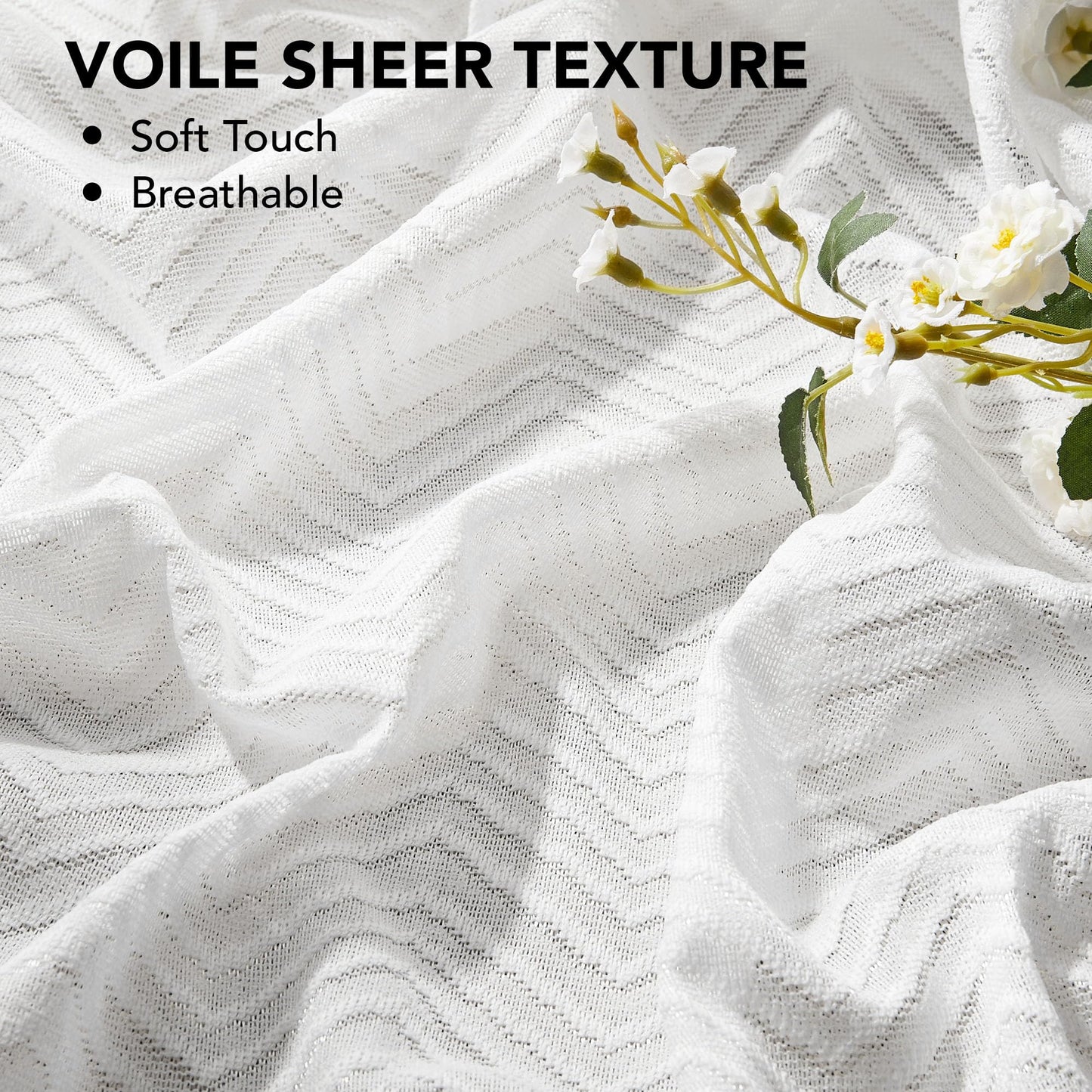 Ombre Sheer Voile Curtains, Rod Pocket, Light Grey