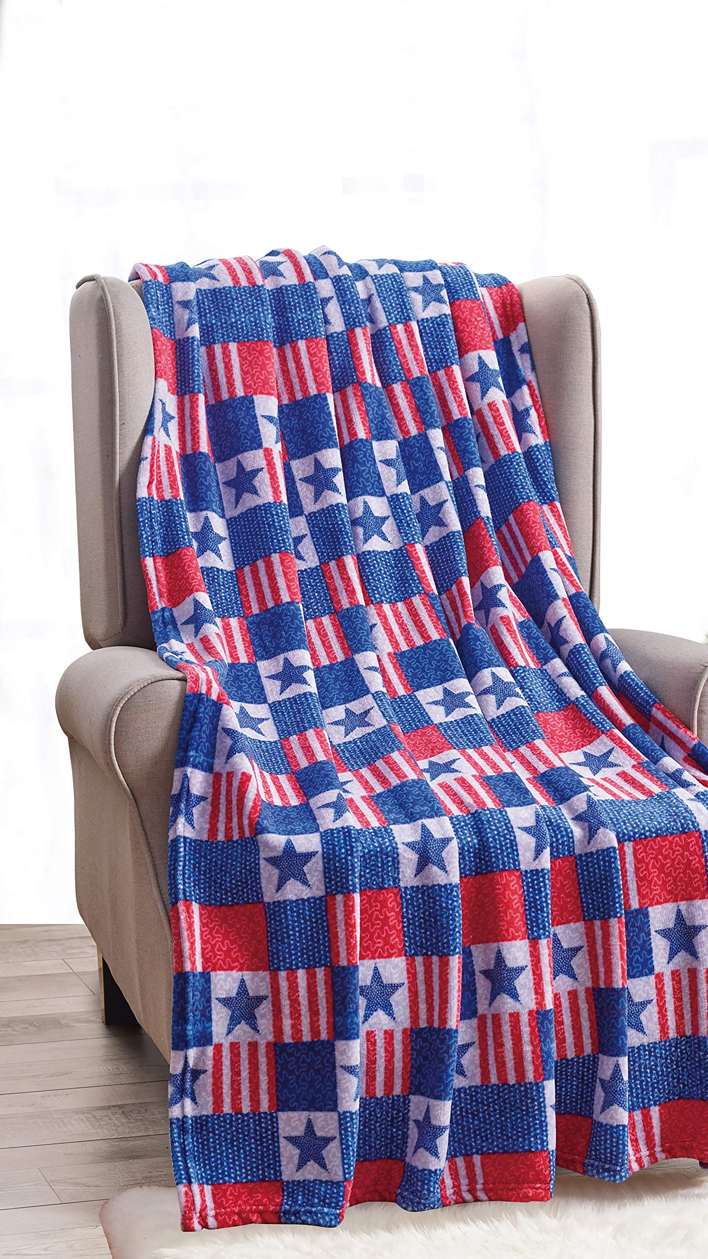 Decor&More American Pride Collection Microplush Throw Blanket (50" x 60")