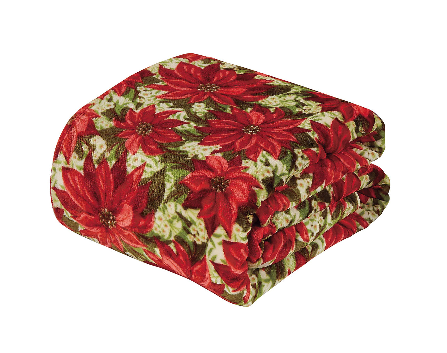 Decor&More Home Essentials Christmas Throw (50" x 60") - Poinsettia