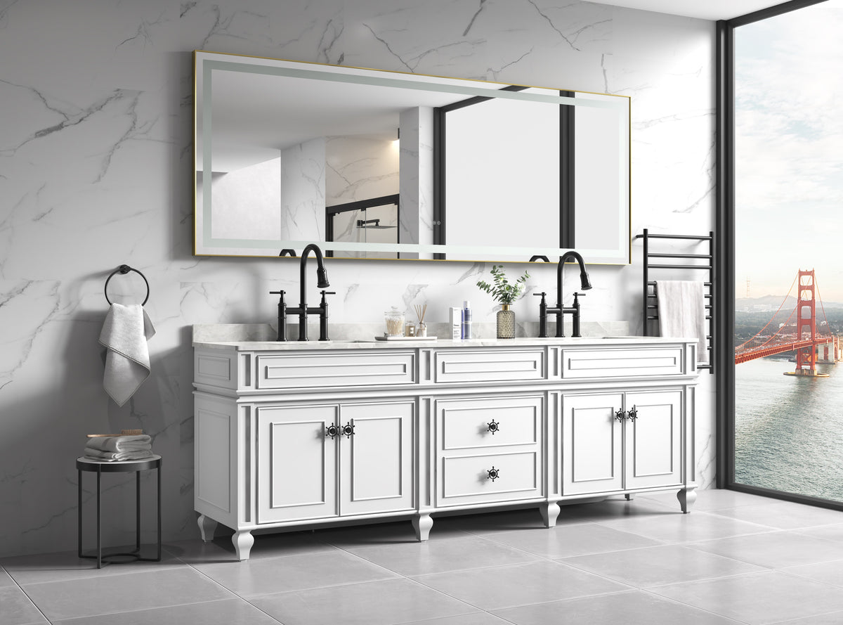 118 x 36 Inch LED Bathroom Mirror with Aluminum Frame