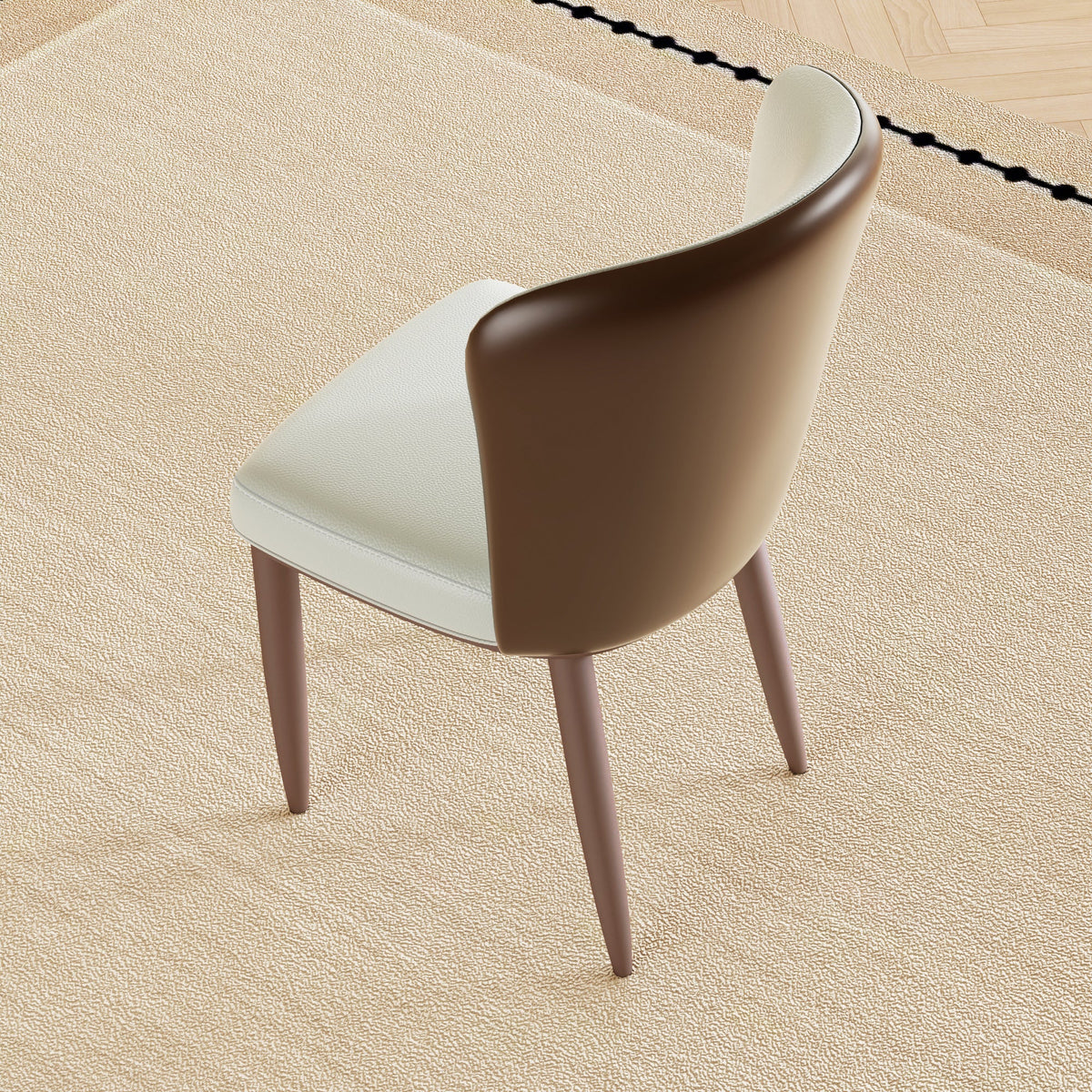 Modern Dining Chair with Carbon Steel Legs – Set of 2