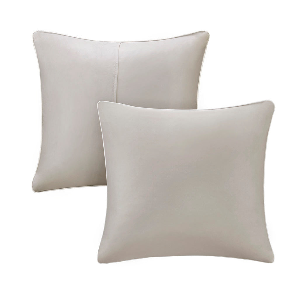 Embroidered 8 Piece Comforter Set Neutral Queen