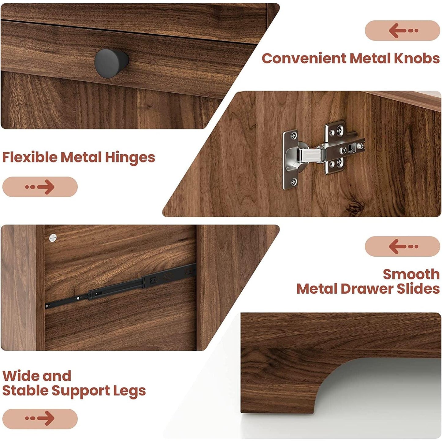 L Shaped 57 Inch Desk With Storage And Keyboard Tray