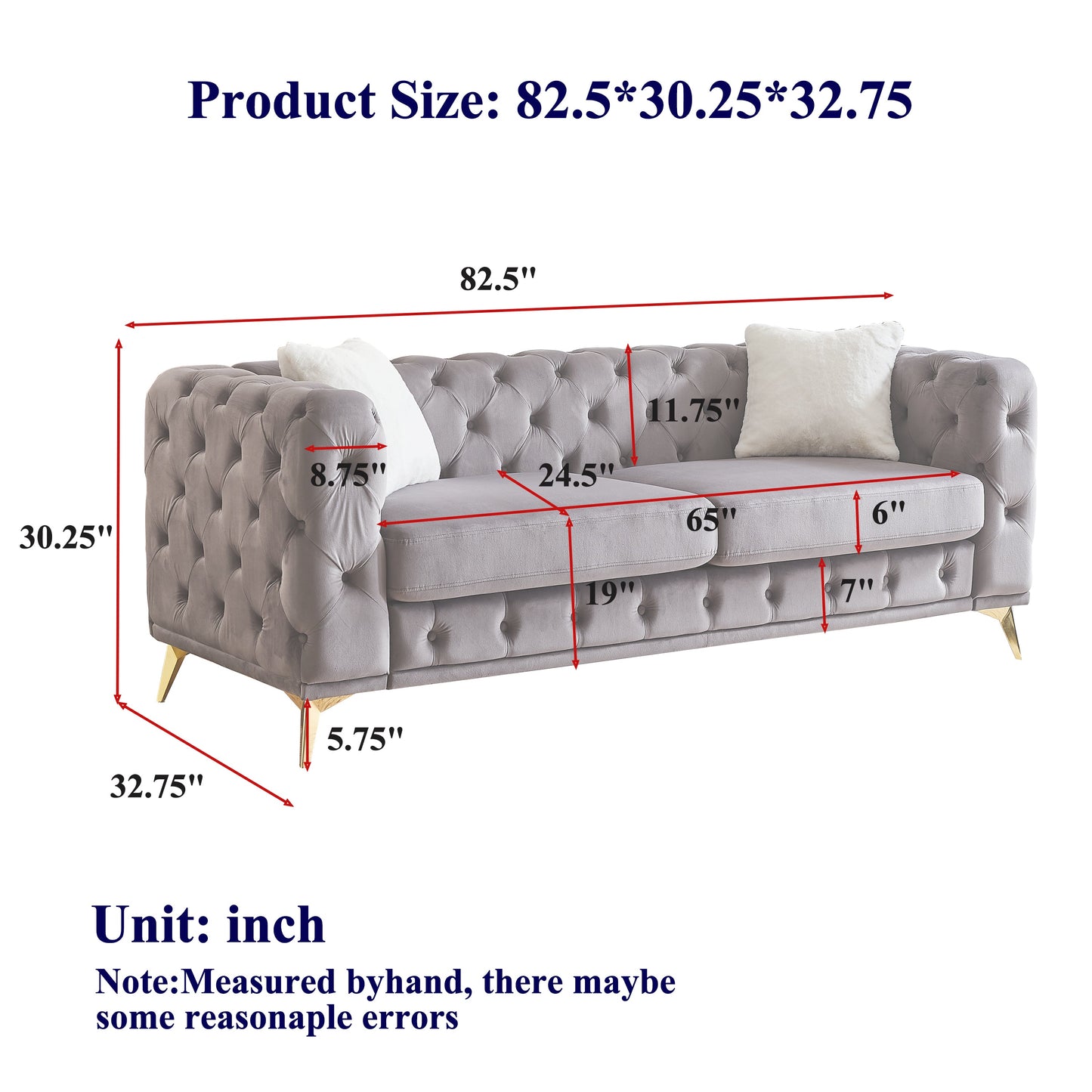 FX 3 seater + 3 seater combo sofa Velvet modern living room sofa with solid wood frame and metal feet, 4 cushions, apartment sofa furniture for living room, living room, office