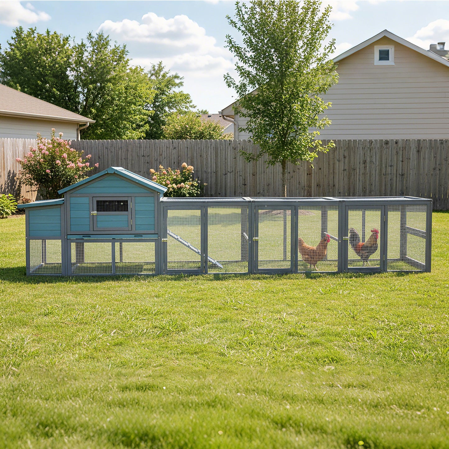 141" Large Wooden Chicken Coop