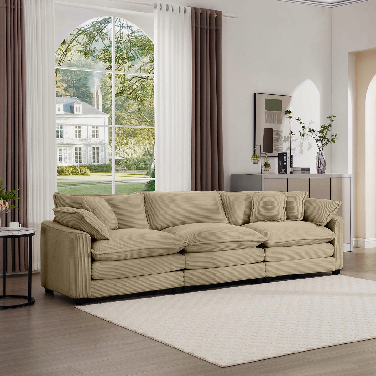 Mid-Century Modern Sectional Sofa - 3 Seater