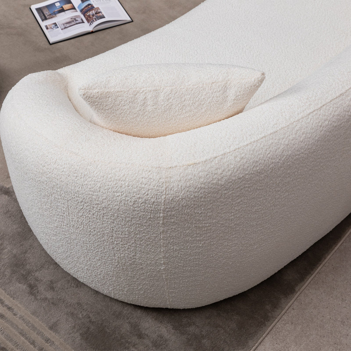 3+1+1, 93.31" Minimalist Curved Sofa, 3 Seater