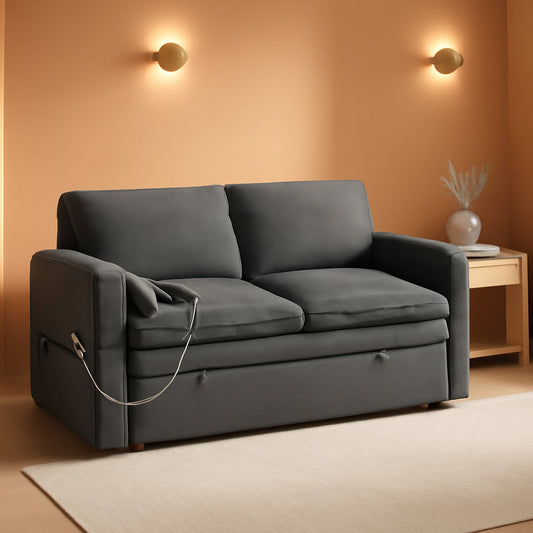 Sixty ThreeInch Pullout Velvet SofaBed Premium Edition