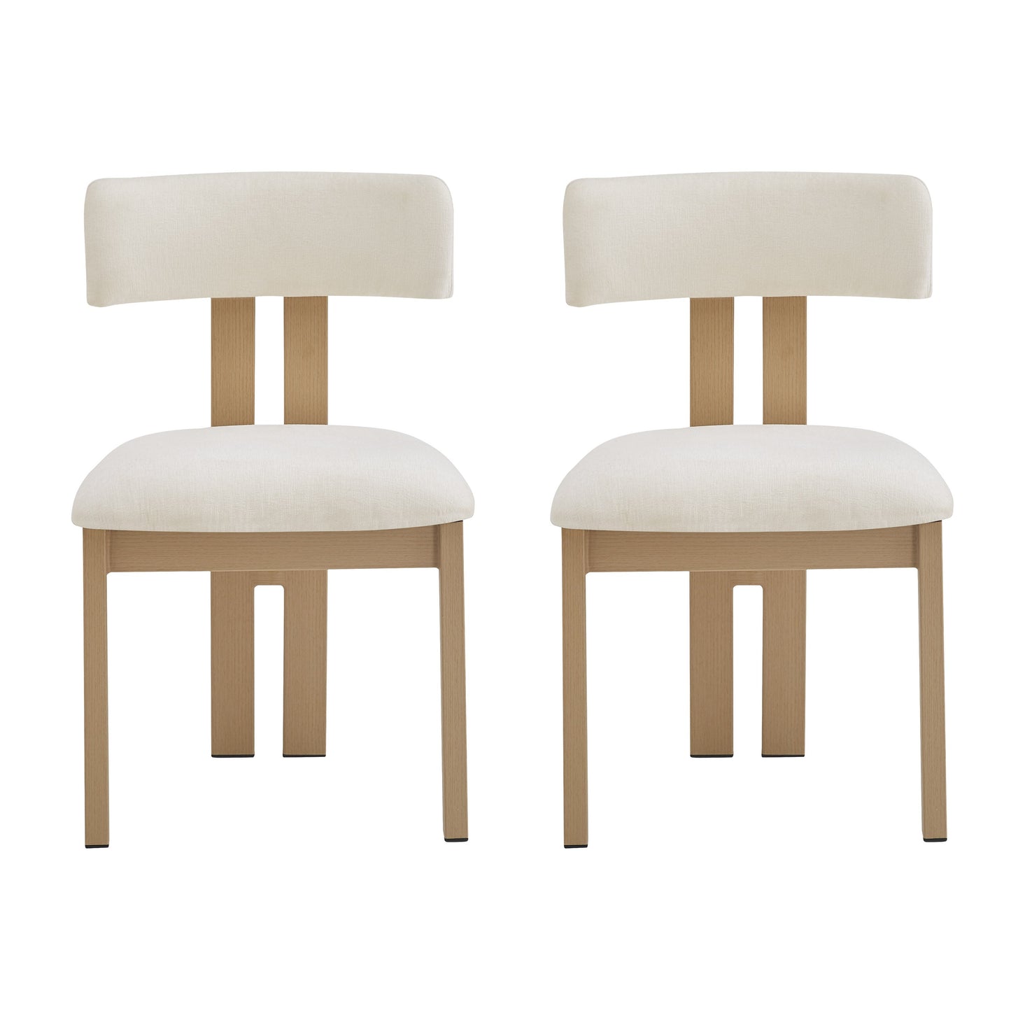 Upholstered Armless Dining Chairs With Metal Legs (Set of 2)