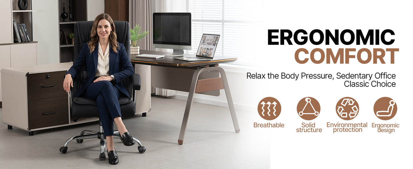Executive Office Chair - High Back PU Leather Desk Chair