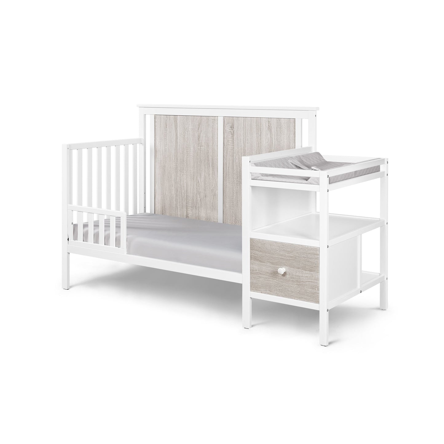 Connelly 4-in-1 Crib and Changer Combo White/Rockport Gray