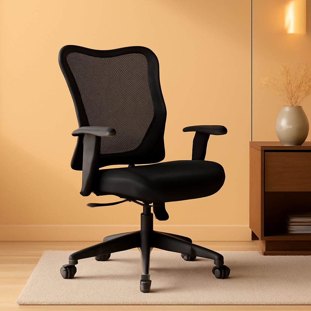 Wave High Back Ergonomic Office Chair With Breathable Mesh Back 360 Swivel
