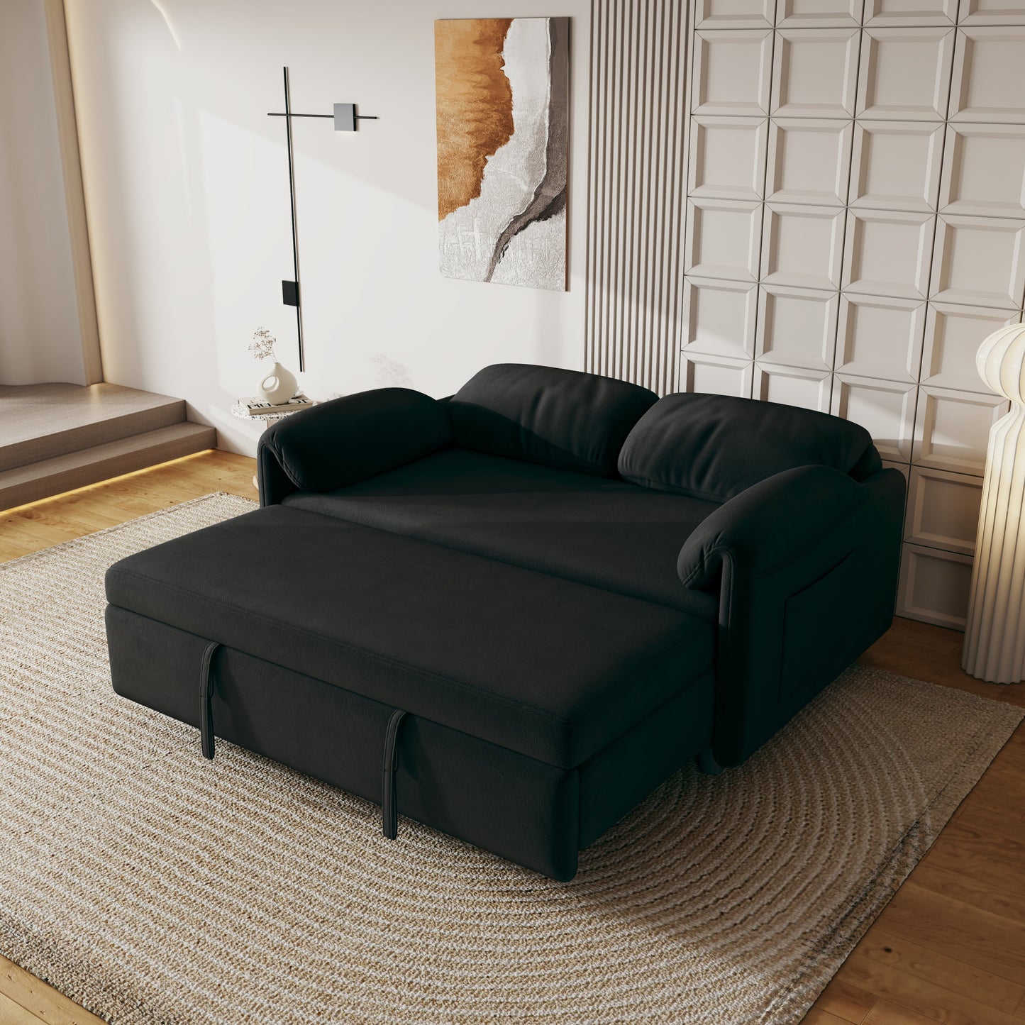 54-Inch Velvet Sofa Bed with Dual Purpose - Stylish & Functional