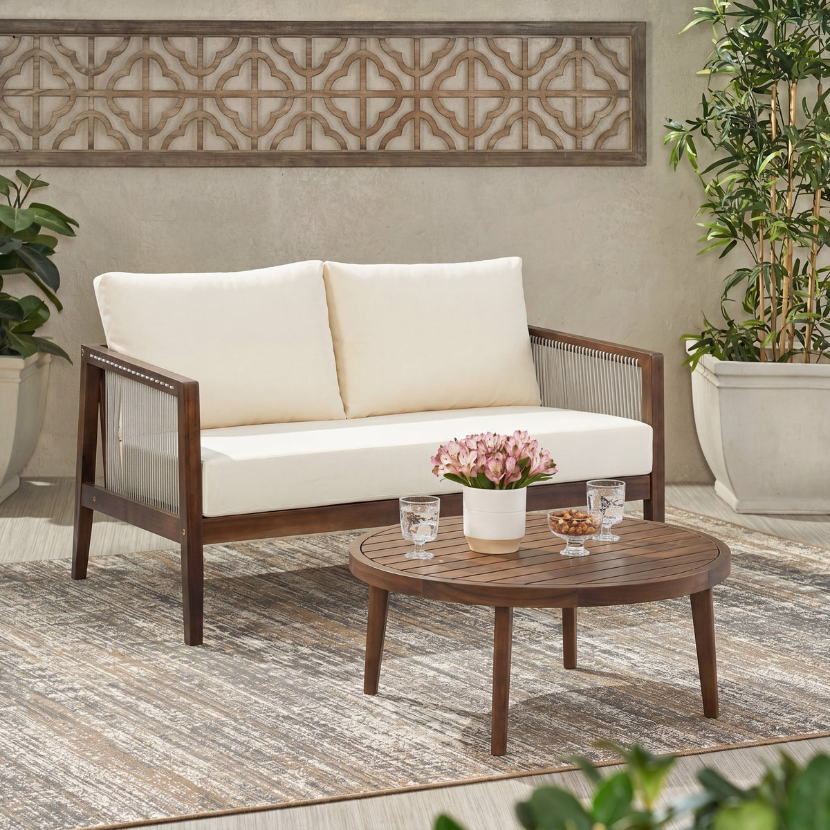 Outdoor Loveseat and Coffee Table Set