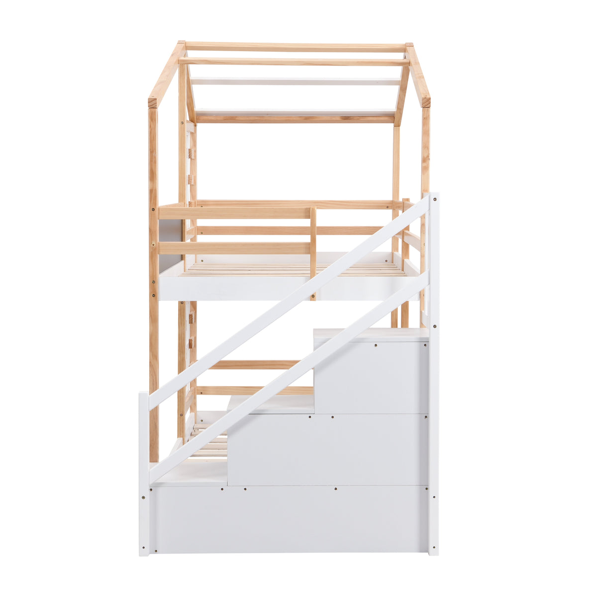 Twin Over Twin Bunk Bed House Bed With Roof Windows