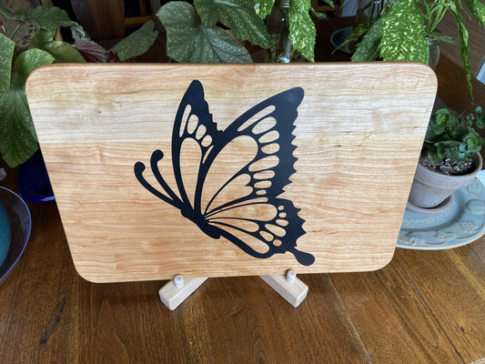 Cherry Charcuterie Board - Butterfly Resin Inlay Design