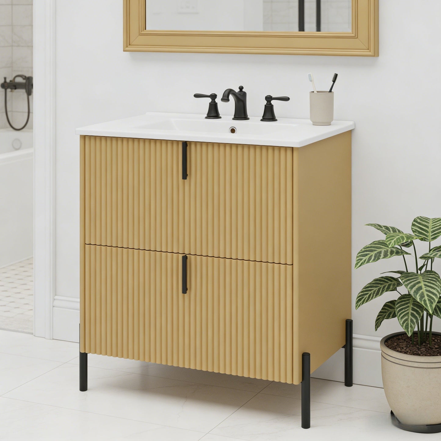 30" Bathroom Vanity with Ceramic Sink