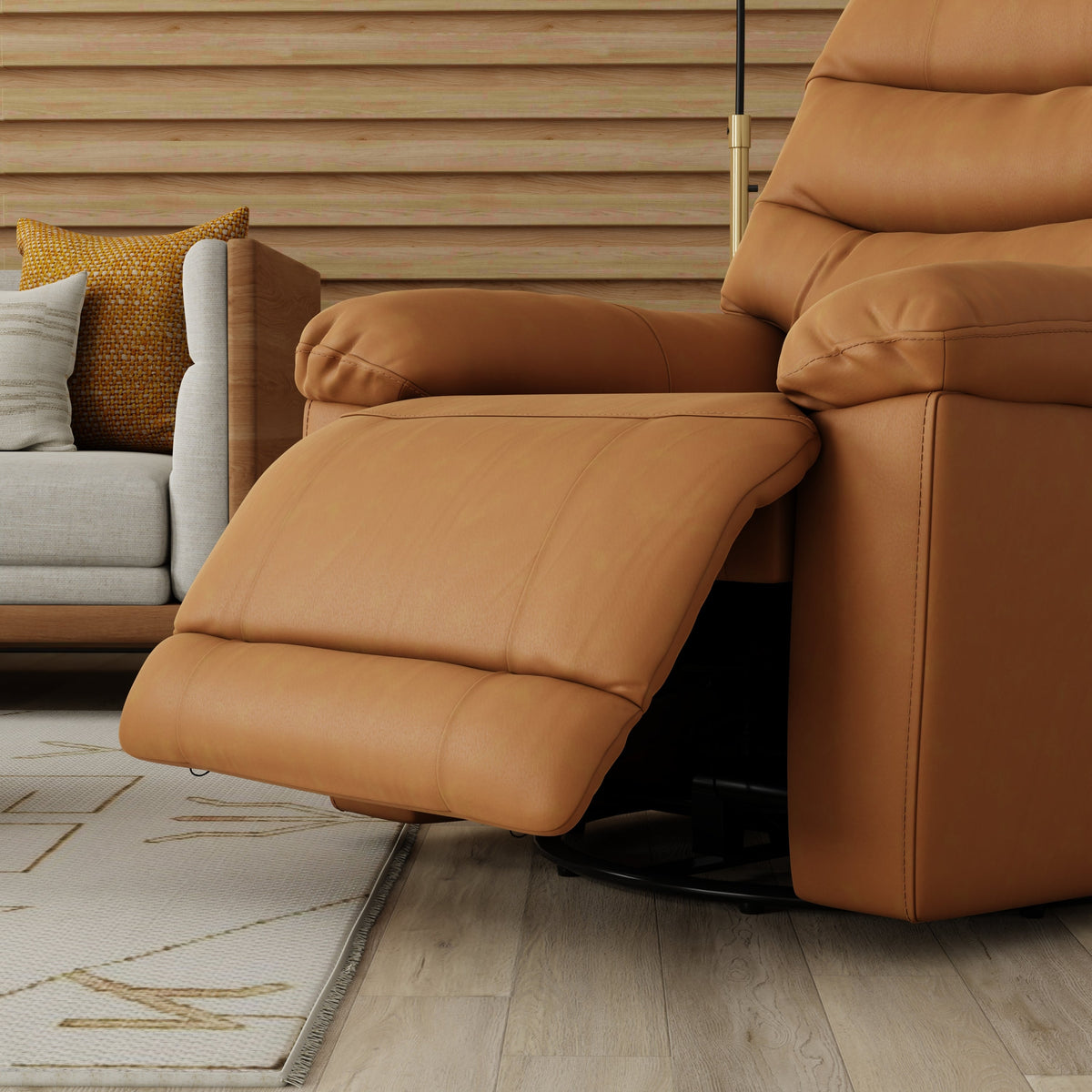 Global Home Swivel Glider Recliner with Manual Footrest In Oslo Antelope