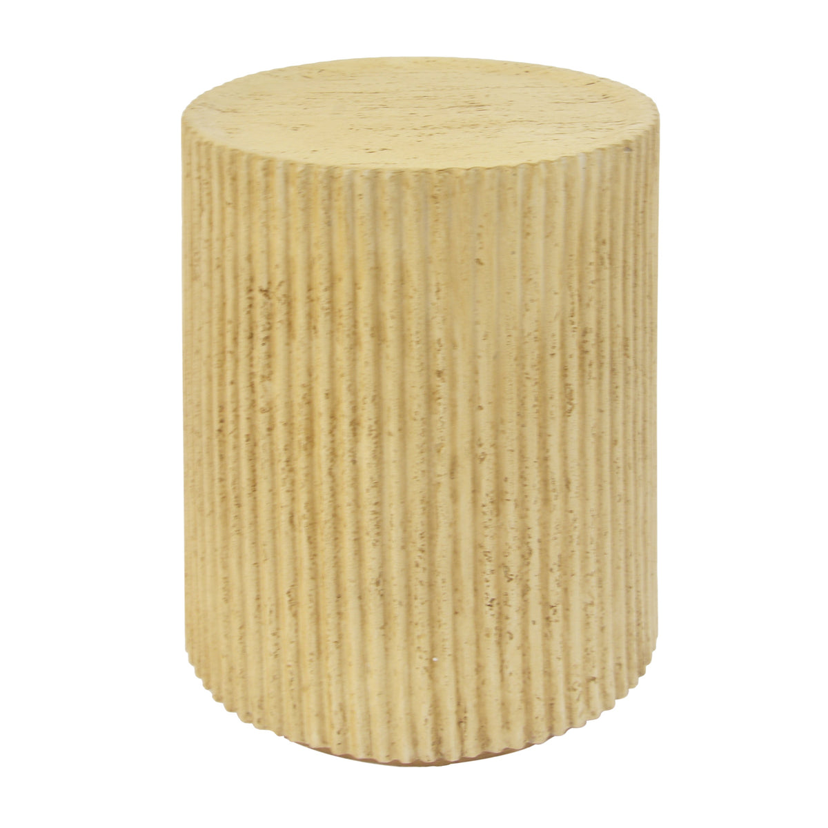 MGO Cylindrical Side Table with Wood-like Texture