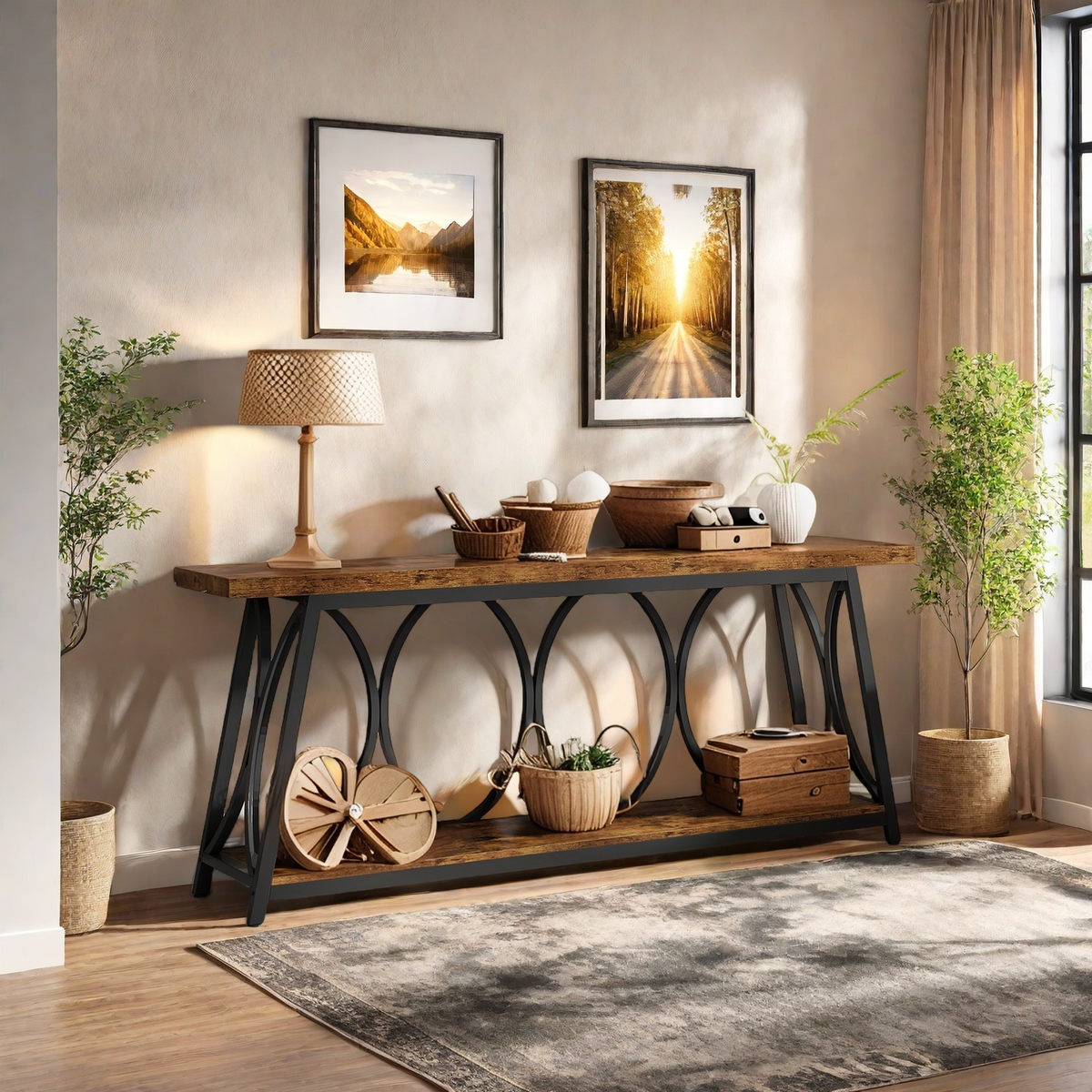 70.9” Extra Long Industrial Console Table