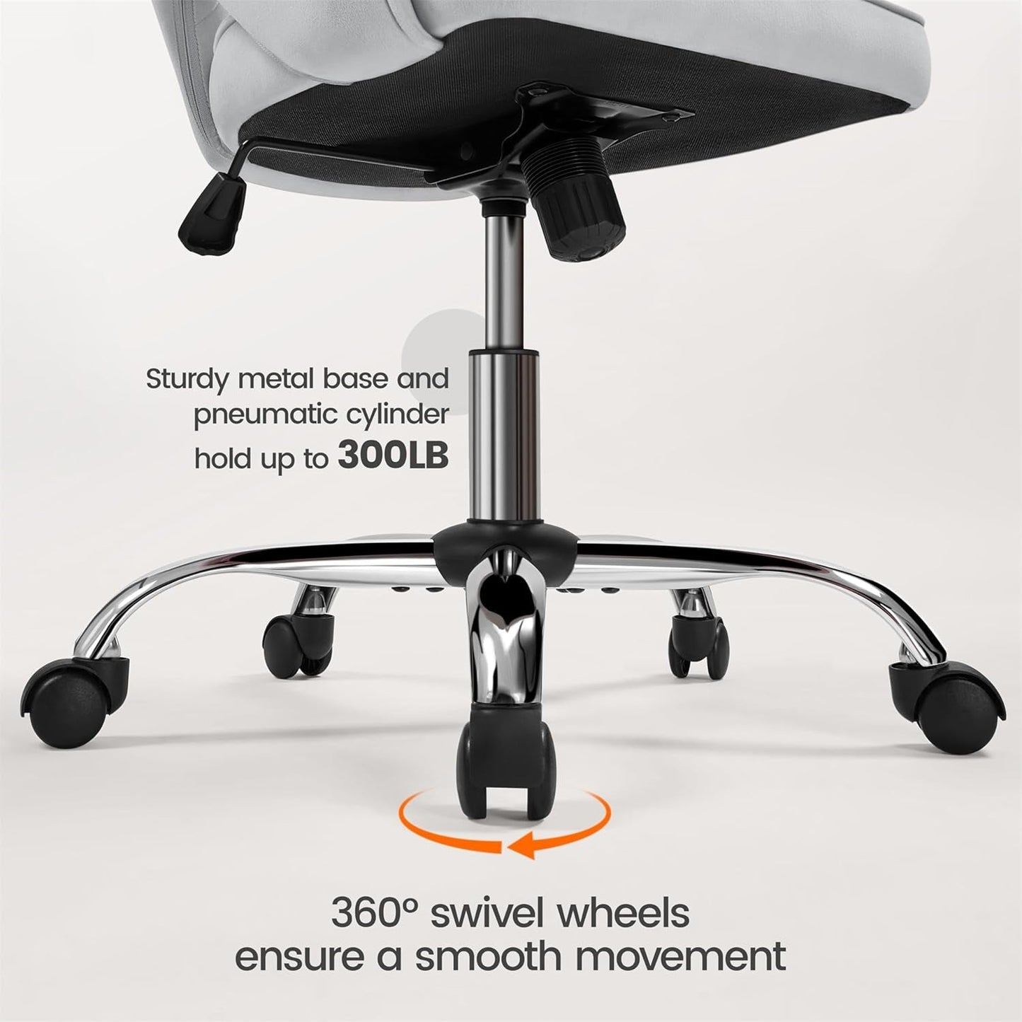 Home Office Chair With Tufted Barrel Back Light Gray