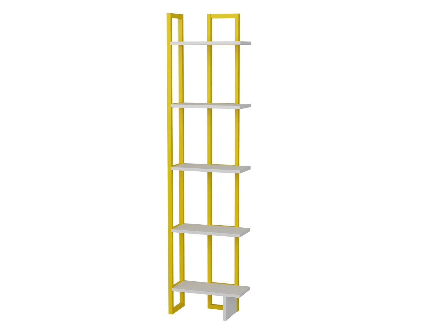 Alice 71" Tall Metal Manufactured Wood Bookcase | Corner Bookcase