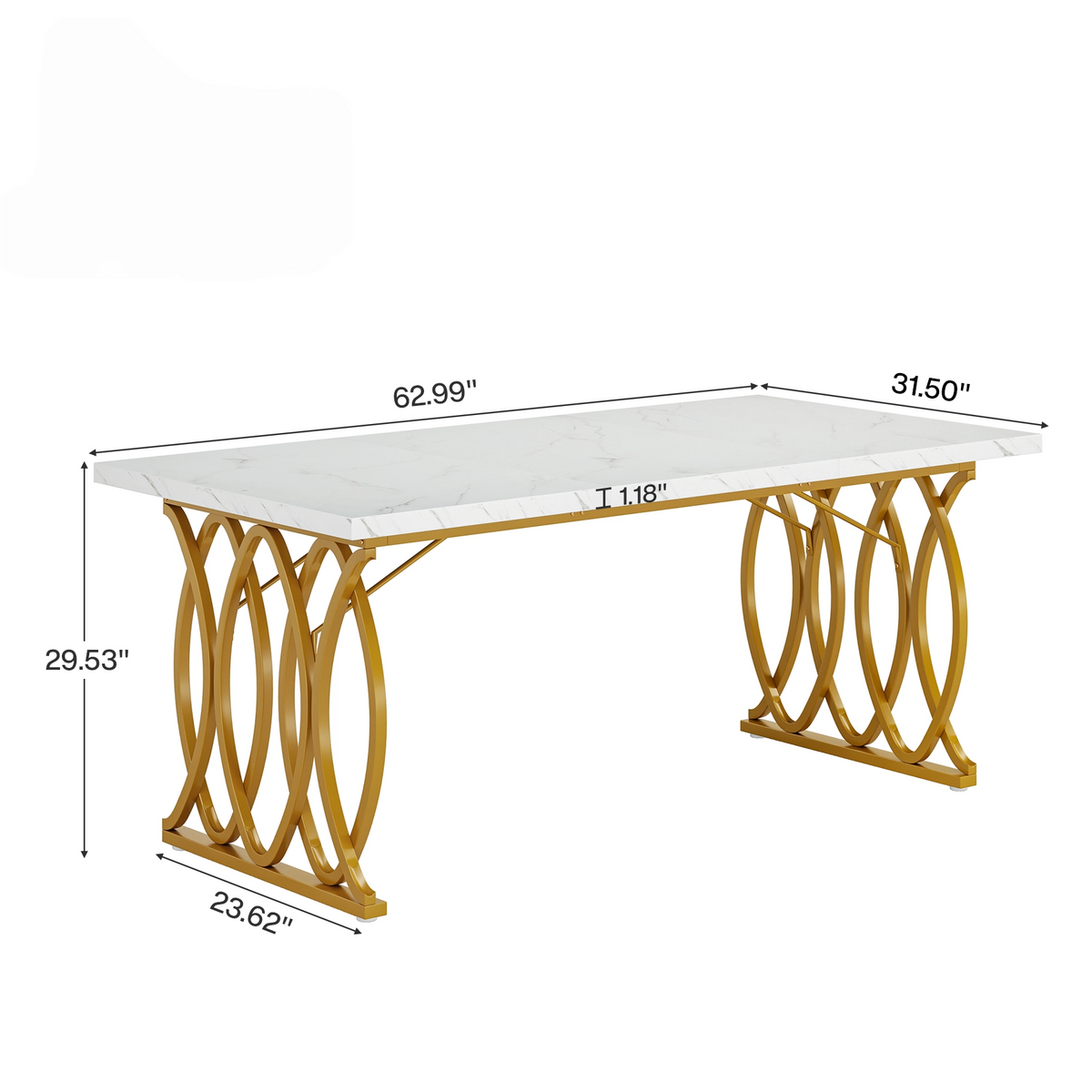 63" Modern Dining Table