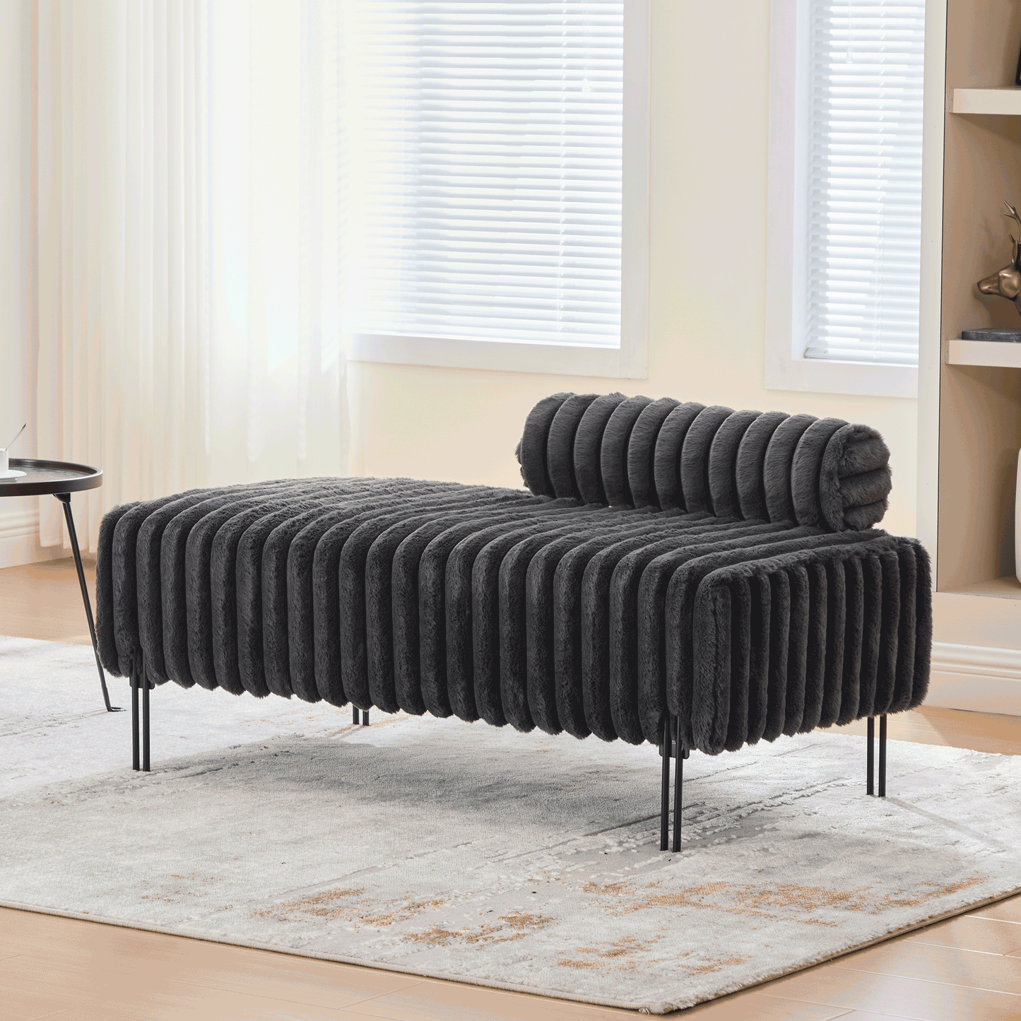 49.6" Wide Upholstered Mini Loveseat with Metal Legs