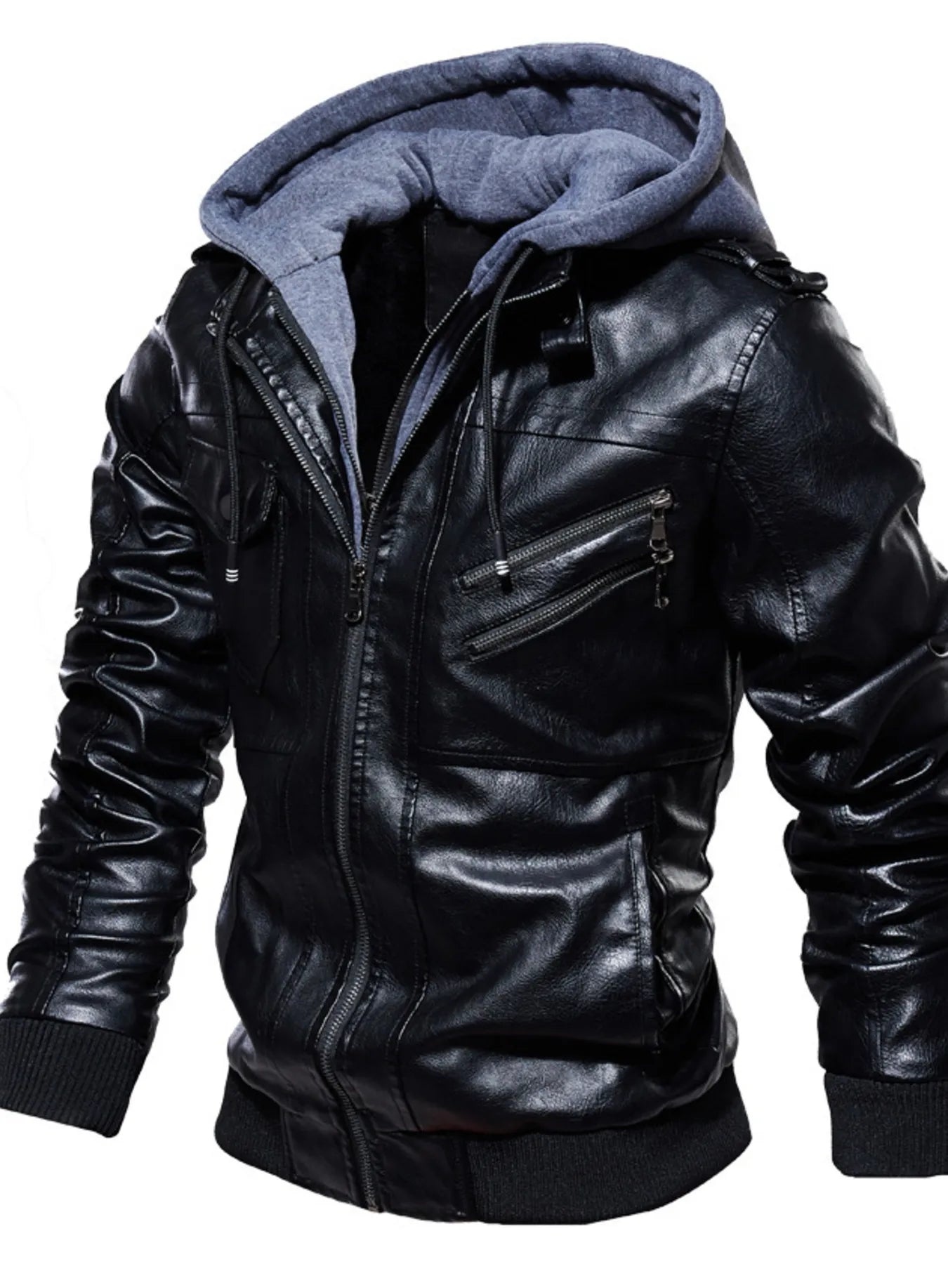 Zip Up Drawstring Hooded Jacket