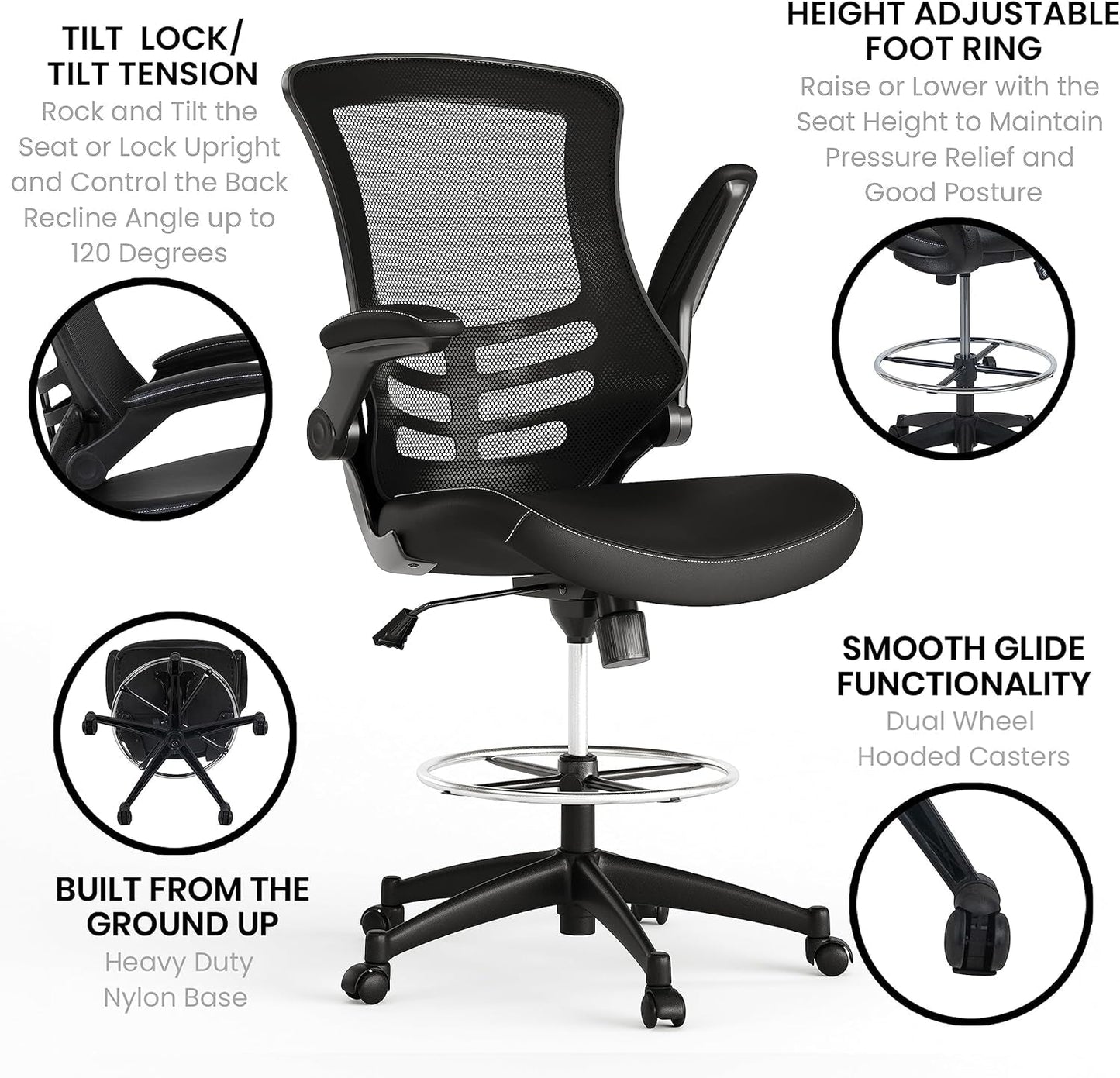 Kelista Mid Back Swivel Ergonomic Office Chair Black