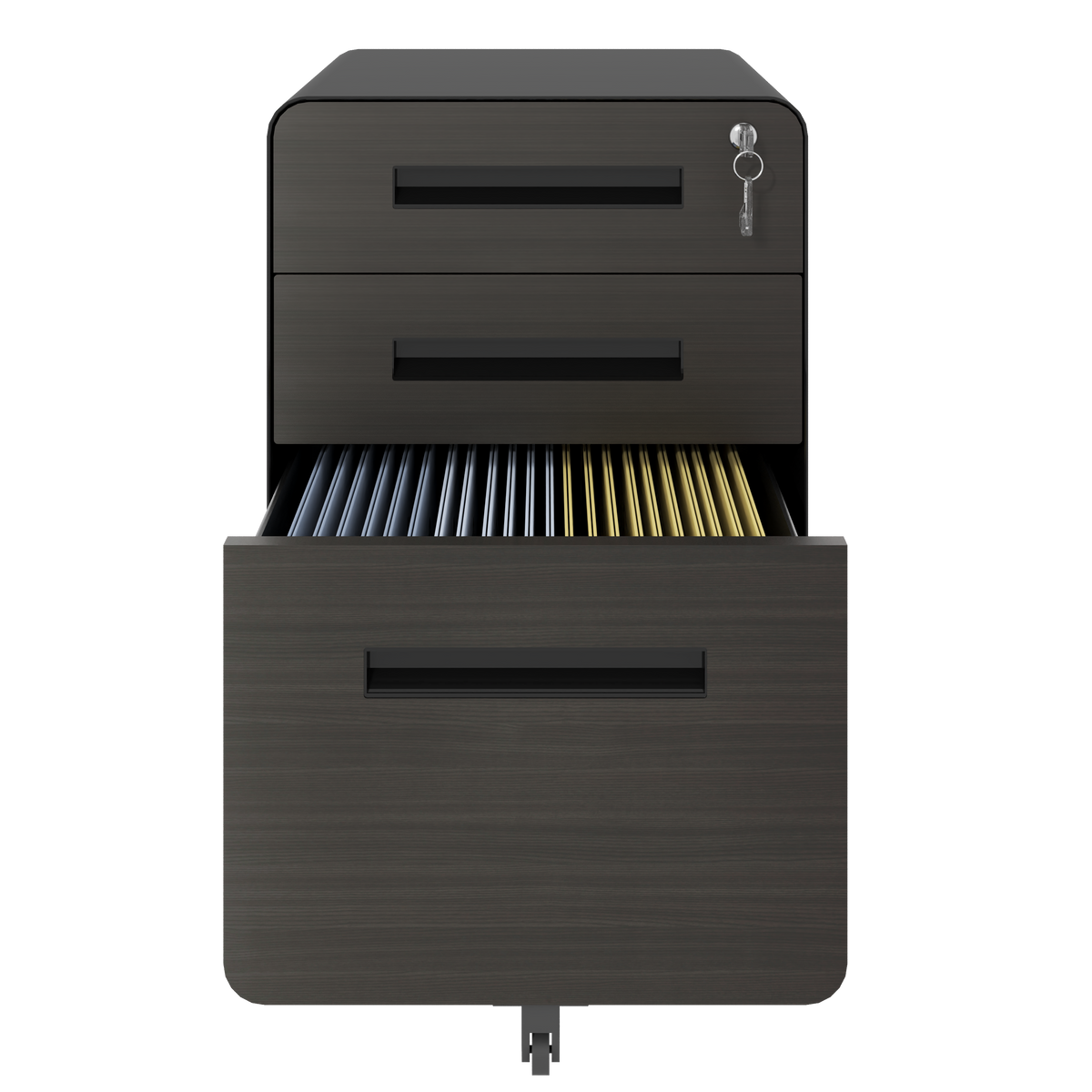 3-Drawer Mobile File Cabinet with Lock