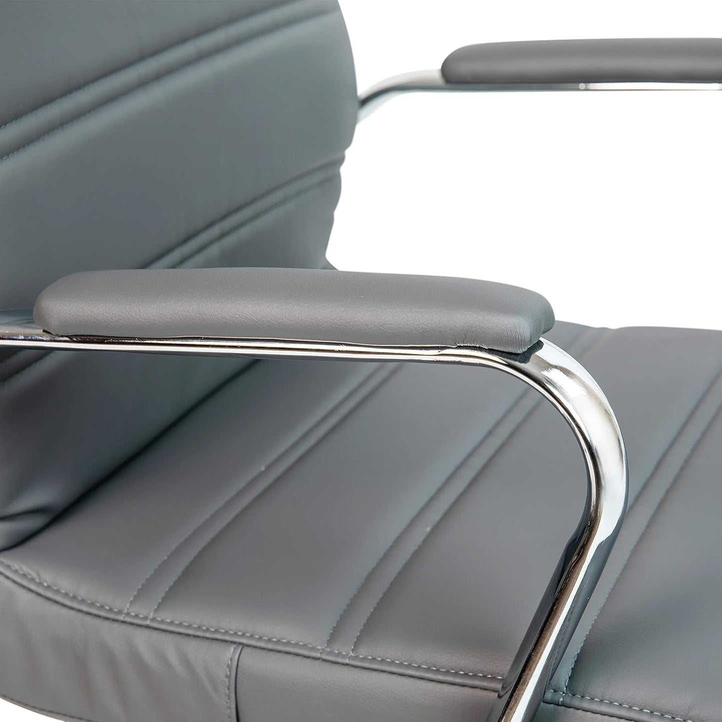 Gray LeatherSoft Office Chair With Swivel Adjustable Height