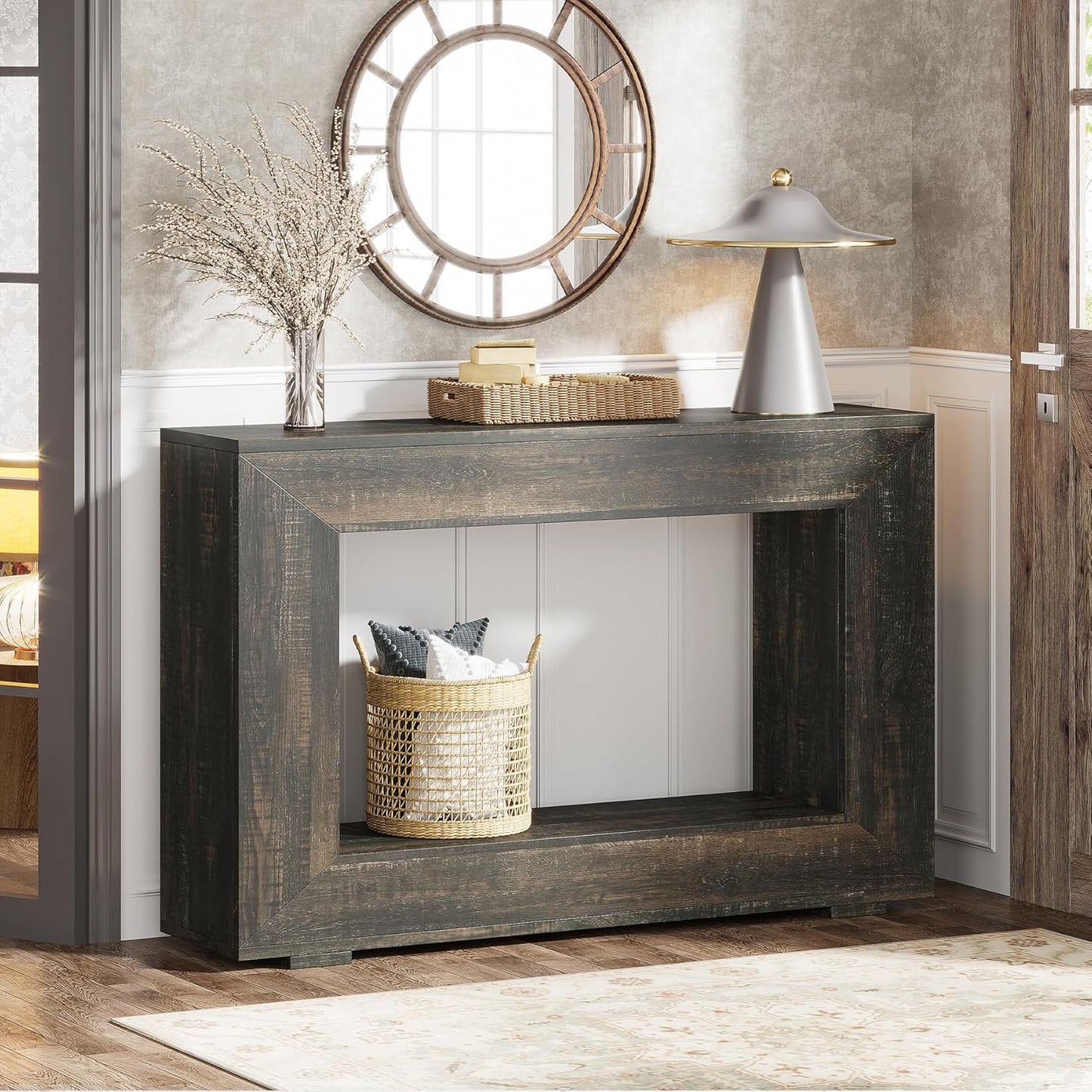 47" Farmhouse Console Table with Storage