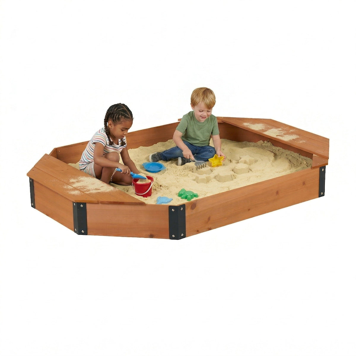 Octagon Sandbox with Storage for Kids
