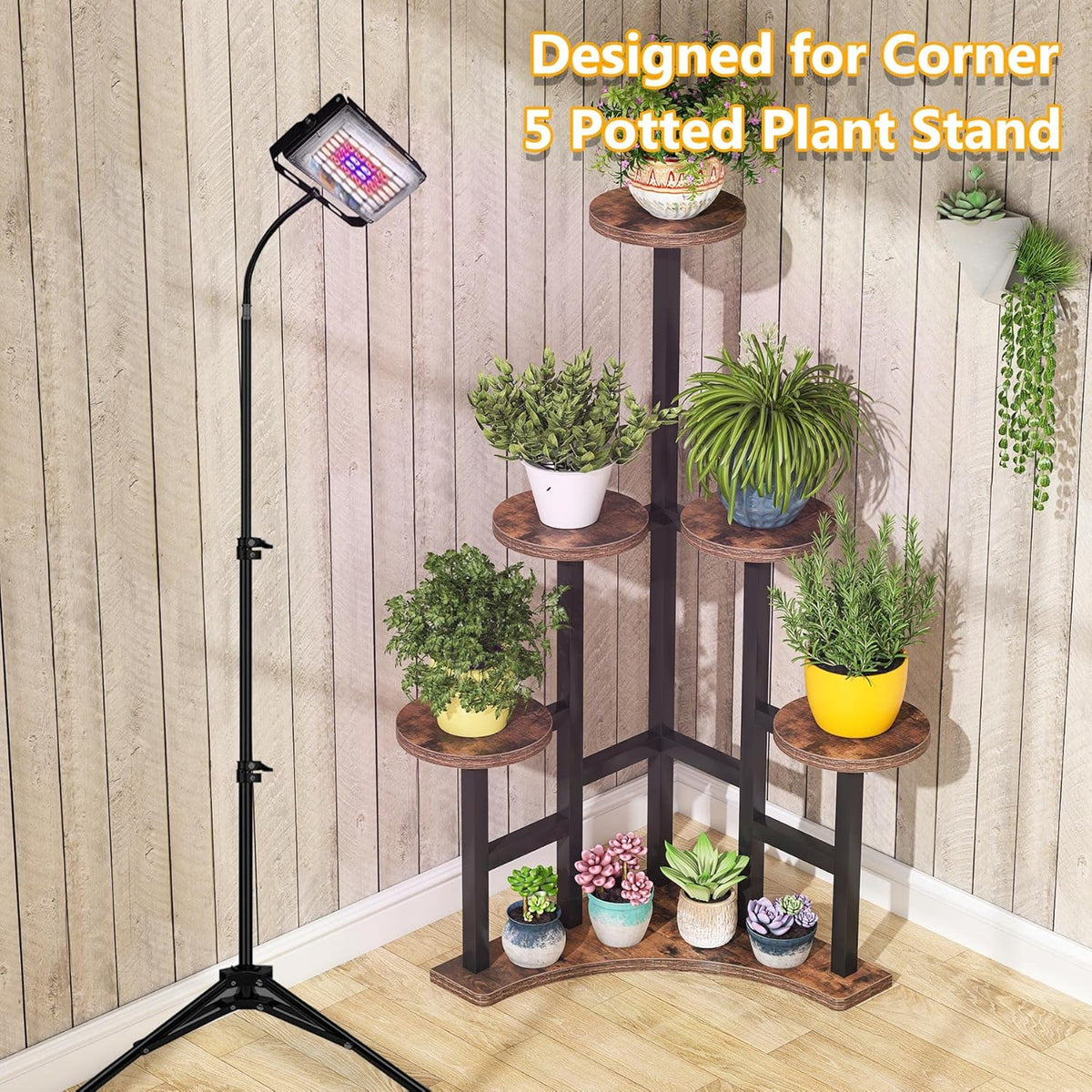 43.70" Height 6-Tier Rustic Plant Shelf