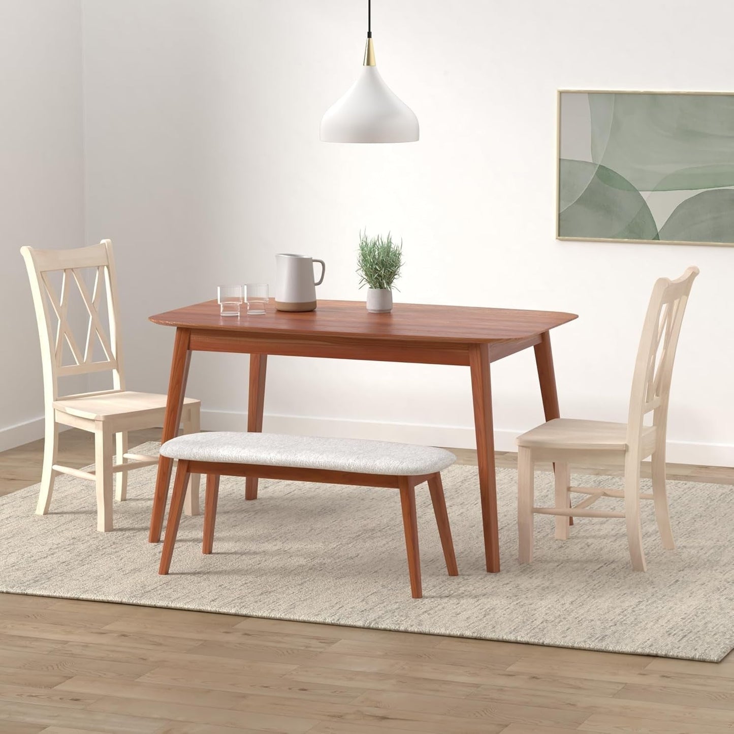 Two Unfinished Parawood Dining Chairs With X Back