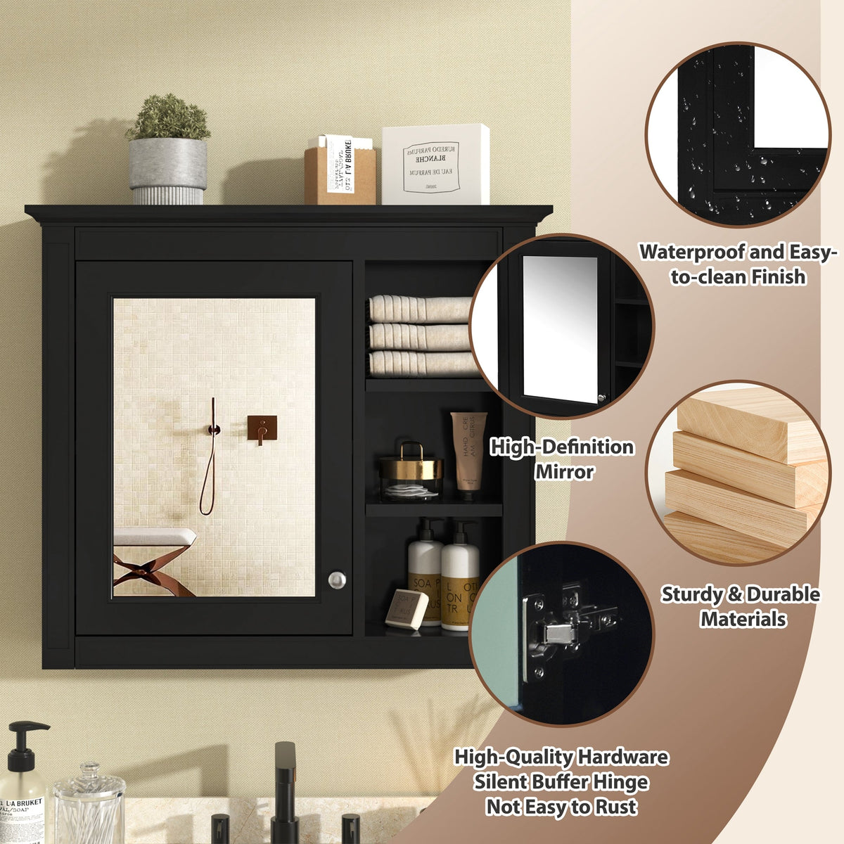 30'' x 28'' Medicine Cabinet with Mirror