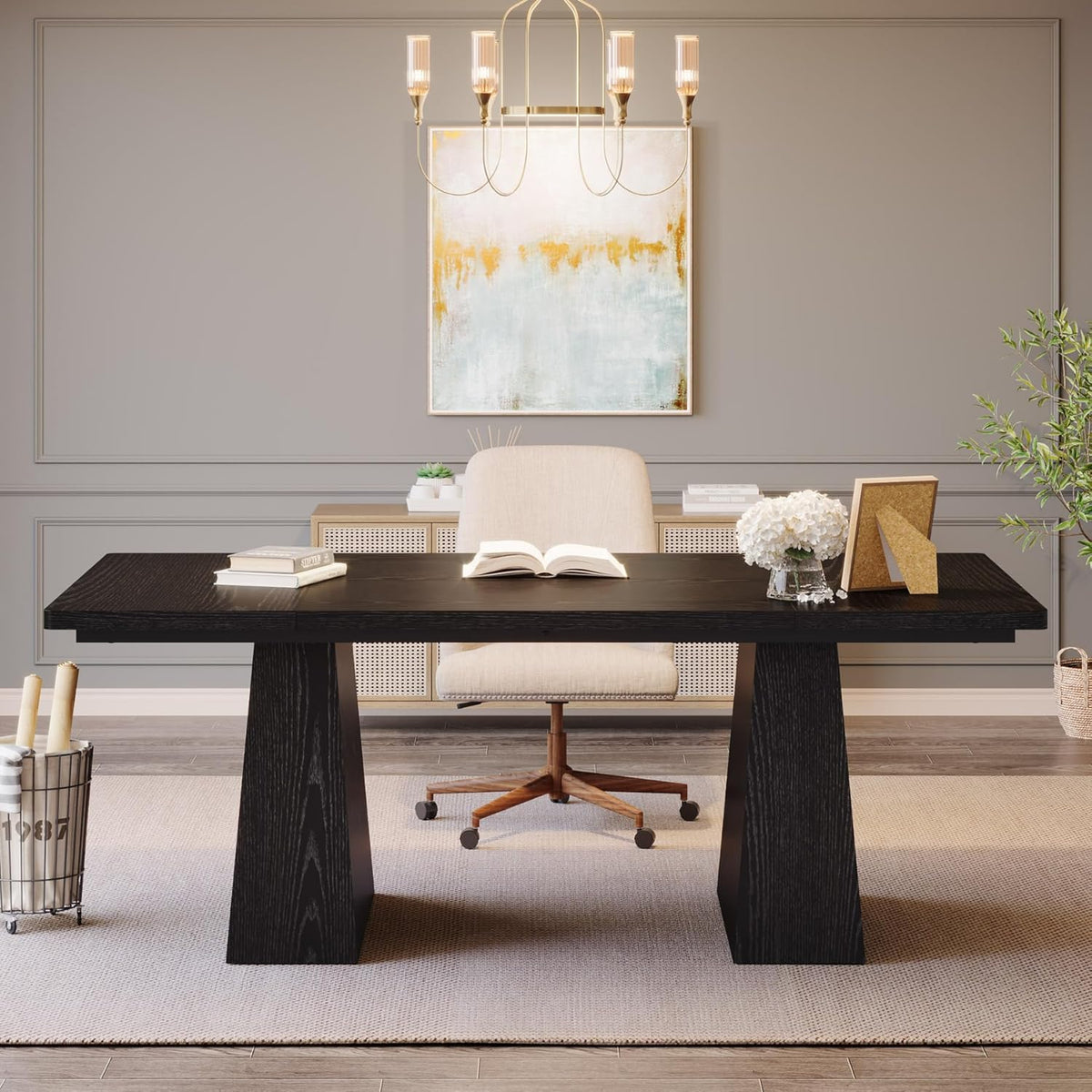 63-Inch Executive Desk with Double Pedestal