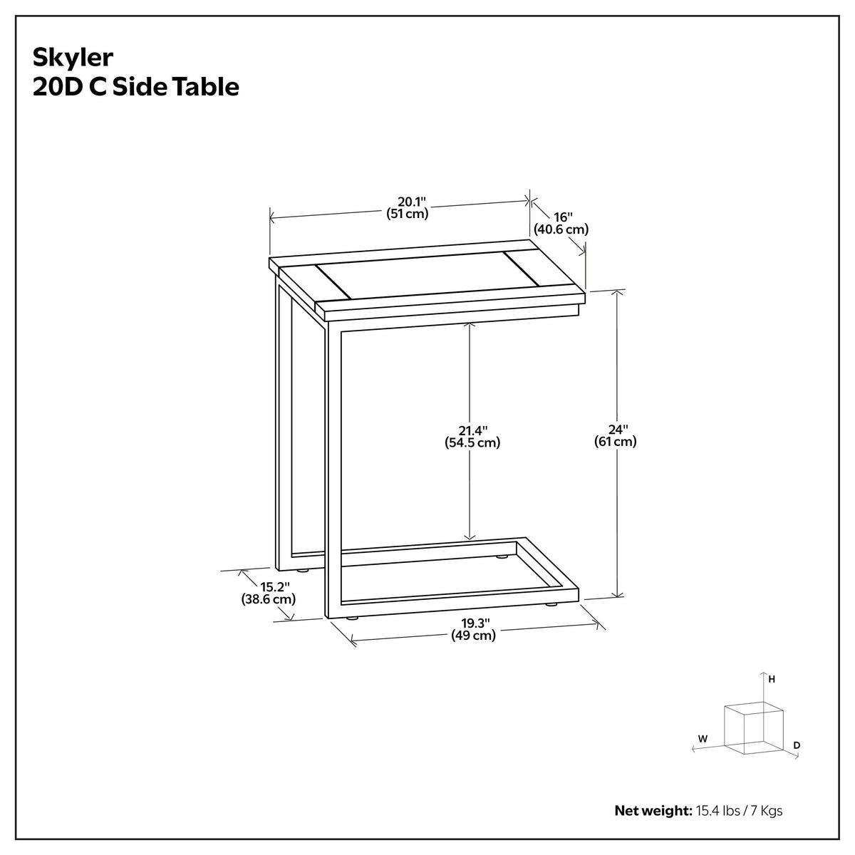Skyler Wide C Side Table