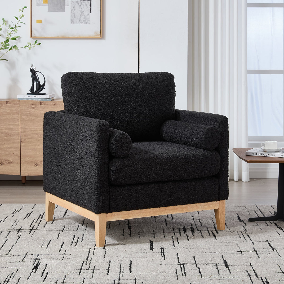 35.4" Wide Modern Farmhouse Performance Accent Chair