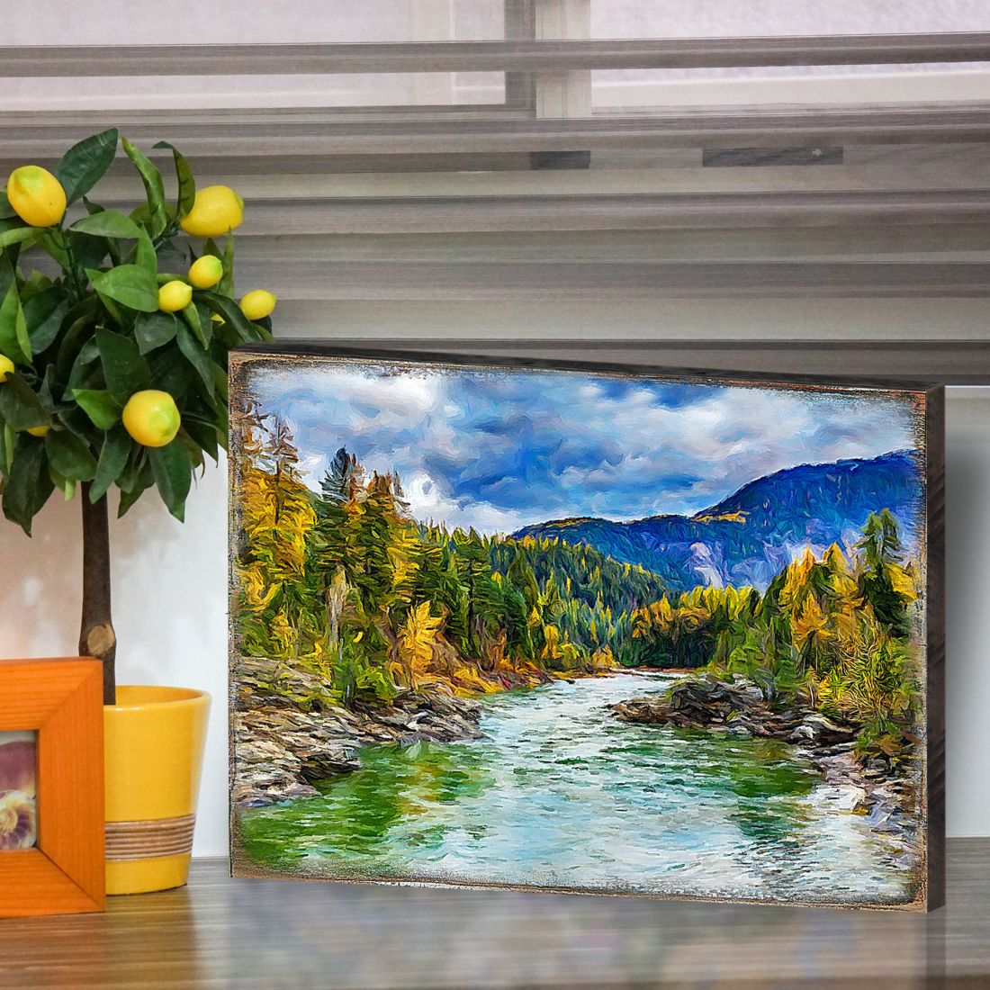 Forest River Art Wooden Wall Art by Nature Wonders - Nature Wildlife Décor  - 95246B