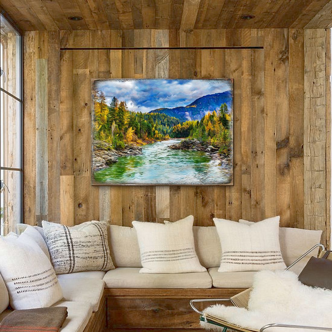 Forest River Art Wooden Wall Art by Nature Wonders - Nature Wildlife Décor  - 95246B